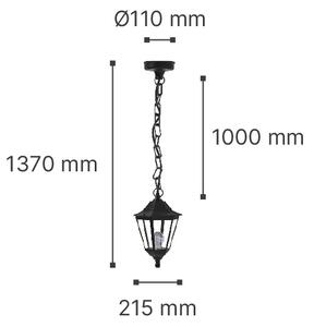 It-Lighting Redfish 1xE27 Outdoor Pendant Light Black D:137cmx21.5cm (80300114)