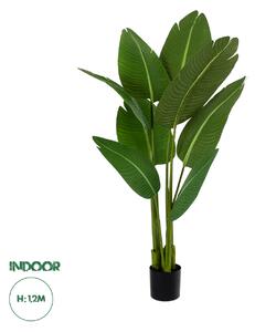 GloboStar® Artificial Garden GREEN STRELITZIA 20369 Τεχνητό Διακοσμητικό Φυτό Πράσινη Στερλίτσια Υ120cm