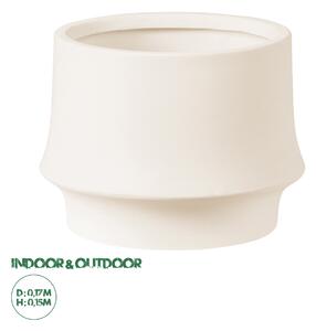 GloboStar® Artificial Garden VENICE 20448 Πήλινο Κεραμικό Κασπώ Γλάστρα - Flower Pot Μπεζ Φ17cm x Υ15cm