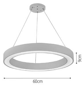 InLight Κρεμαστό φωτιστικό LED 68W 3CCT (by switch on base) σε μαύρη απόχρωση D:60cm (6073-60-BL)