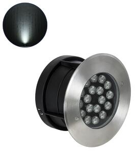 GloboStar® UNDERGROUND-SINA 90572 Χωνευτό Φωτιστικό Σποτ Δαπέδου LED 18W 1710lm 15° DC 24V Αδιάβροχο IP68 Φ20 x Υ11cm Φυσικό Λευκό 4500K - Ανοξείδωτο Ατσάλι - 3 Χρόνια Εγγύηση