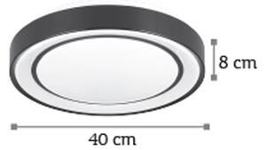 InLight Πλαφονιέρα οροφής LED 27W 3CCT από μαύρο μέταλλο και ακρυλικό D:40cm (42179-Β)