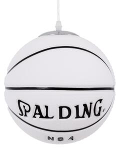 GloboStar® SPALDING NBA 01031 Μοντέρνο Κρεμαστό Παιδικό Φωτιστικό Οροφής Μονόφωτο 1 x E27 Λευκό Μαύρο Γυάλινο Φ25 x Υ25cm