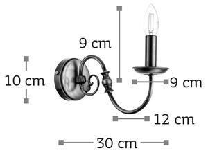 InLight Επιτοίχιο φωτιστικό από οξυντέ μέταλλο 1XE14 D:30cm (43369)