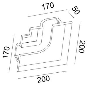 ^ΓΥΨΙΝΟ TRIMLESS ΦΩΤΙΣΤΙΚΟ ANDIE ΔΕΞΙΑ ΓΩΝΙΑ 20x20x5CM