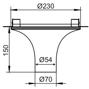 ^ΟΡΟΦΗΣ Φ/Σ 1XGU10 TRIMLESS ΓΥΨΙΝΟ D23XH15CM AVA