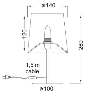 ΠΟΡΤΑΤΙΦ ΥΦΑΣΜΑ ΓΚΡΙ 1X40W E14 H28CM ARIOSO