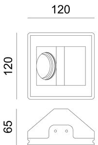 ^SQUARE WALL WASHER GYPSUM TRIMLESS SPOT LUMINAIRE ODEN GU10