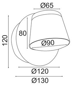 ^ΕΠΙΤΟΙΧΟ Φ/Σ LED 8W 3000K 640LM ΛΕΥΚΟ ΜΕΤ/ΚΟ 12X12X13CM LUCIDO