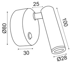 ΕΠΙΤΟΙΧΟ Φ/Σ LED 3W ΜΑΤ ΛΕΥΚΟ ΚΙΝΗΤΟ 50° 210Lm 4.000Κ 230V INYOKA2