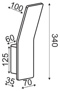 ΕΠΙΤΟΙΧΟ Φ/Σ LED 6W 3000K ΑΛΟΥΜΙΝΙΟ ΓΚΡΙ 33,5X7X10CM ZEN