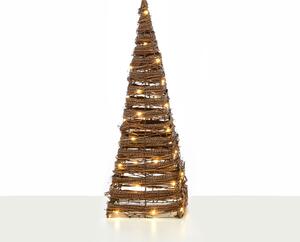 ^ "NATURAL RATTAN CONE TREE" 40 MINI WW LED ΛΑΜΠ. ΜΠΑΤ. 3ΧΑΑ,IP20 Φ22X60CM