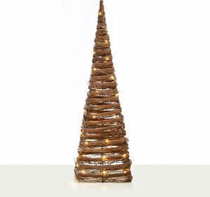 "NATURAL RATTAN CONE TREE" 50 MINI WW LED ΛΑΜΠ. ΜΠΑΤ. 3ΧΑΑ,IP20 Φ27X90CM