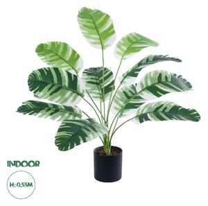 GloboStar® Artificial Garden BANANA PLANT ZEBRA 20929 - Διακοσμητικό Φυτό Μπανανιά Ζέβρα Φ70 x Υ55cm