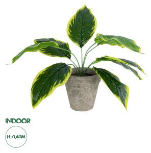 GloboStar® Artificial Garden YELLOW HOSTA PLANT 20899 Τεχνητό Διακοσμητικό Φυτό Κίτρινη Χόστα Φ45 x Υ40cm