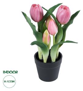 Artificial Garden PINK TULIP 21092 Διακοσμητικό Φυτό Ροζ Τουλίπα Υ23cm