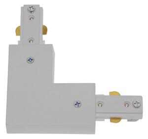 GloboStar S-40047 Διφασικός Connector 3 Καλωδίων Συνδεσμολογίας Ελ (L) για Λευκή Ράγα Οροφής