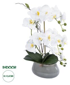 Artificial Garden WHITE ORCHID 21120 Διακοσμητικό Φυτό Λευκή Ορχιδέα Υ43cm