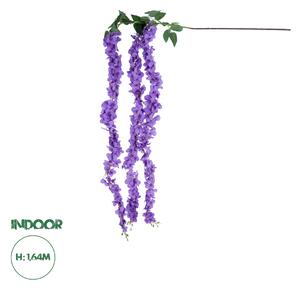 GloboStar® Artificial Garden PURPLE WISTERIA FLOWER BRANCH 21517 Τεχνητό Διακοσμητικό κλαδί Βιστέρια Μωβ Φ45 x Υ164cm