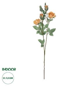 GloboStar® Artificial Garden SALMON ROSE BRANCH 21149 Τεχνητό Διακοσμητικό Κλαδί Σαμπανιζέ Τριαντάφυλλο Y65cm