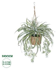 GloboStar® Artificial Garden CHLOROPHYTUM COMOSUM HANGING PLANT 20638 Τεχνητό Κρεμαστό Διακοσμητικό Χλωρόφυτο Y50cm