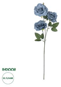 GloboStar® Artificial Garden GREY BLUE CLIMBING ROSE BRANCH 21188 Τεχνητό Διακοσμητικό Κλαδί Τριαντάφυλλο Γκρί Μπλέ Y66cm