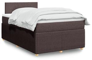 VidaXL Κρεβάτι Boxspring με Στρώμα Σκούρο Καφέ 120x200 εκ. Υφασμάτινο