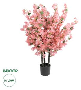 GloboStar® Artificial Garden BOUGAUVILLEA PLANT 20671 Τεχνητό Διακοσμητικό Φυτό με Ανθη Μπουκανβίλιας Ροζ - Πορτοκαλί Y120cm