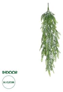 GloboStar® Artificial Garden HANGING FERN 20841 Τεχνητό Διακοσμητικό Κρεμαστό Φυτό Φτέρη Μ25 x Π12 x Υ85cm