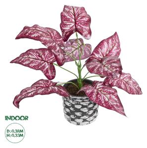 GloboStar® Artificial Garden RED POLKA 20887 Τεχνητό Διακοσμητικό Φυτό Κόκκινη Πόλκα Φ38 x Υ33cm