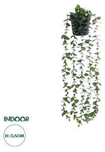 GloboStar® Artificial Garden HANGING EUCALYPTUS LEAF 20884 - Τεχνητό Κρεμαστό Διακοσμητικό Φυτό Φύλλα Ευκάλυπτου Φ17 x Y60cm