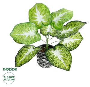 GloboStar® Artificial Garden CALADIUM 20890 Τεχνητό Διακοσμητικό Φυτό Τροπικό Φυτό Φ40 x Υ33cm