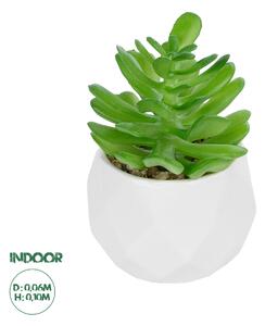 GloboStar® Artificial Garden SUCCULENT CRASSULA POTTED PLANT 20986 Διακοσμητικό Φυτό Κρασούλα Φ6 x Υ10cm