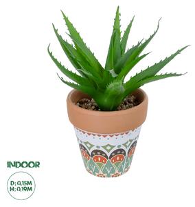 GloboStar® Artificial Garden SUCCULENT ALOE POTTED PLANT 21054 Διακοσμητικό Φυτό Αλόη Φ15 x Υ19cm