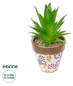 GloboStar® Artificial Garden SUCCULENT ALOE POTTED PLANT 21044 Διακοσμητικό Φυτό Αλόη Φ12 x Υ16cm