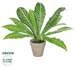 GloboStar® Artificial Garden ZEBRA POTTED PLANT 20906 Διακοσμητικό Φυτό Ζέμπρα Φ40 x Υ33cm