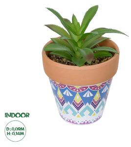 GloboStar® Artificial Garden SUCCULENT ALOE POTTED PLANT 21040 Διακοσμητικό Φυτό Αλόη Φ9 x Υ14cm