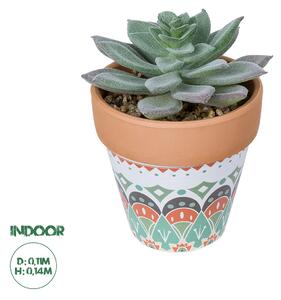 GloboStar® Artificial Garden SUCCULENT SEDEVERIA POTTED PLANT 21041 Διακοσμητικό Φυτό Σεδεβέρια Φ11x Υ14cm