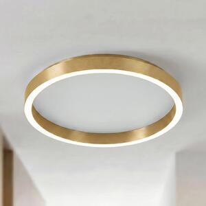 Lucande Φωτιστικό οροφής LED Rotundo, Ø 40 cm, ορείχαλκος, με ρυθμιζόμενη, ρυθμιζόμενος, Χρυσό / Ορείχαλκου, Σαλόνι / τραπεζαρία, Πλαστικό, σύγχρονο