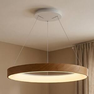 Mantra Iluminación Κρεμαστό φωτιστικό LED Niseko II, με τηλεχειριστήριο, Ø 50cm σε χρώμα ξύλου, ρυθμιζόμενος, Ξύλου, Σαλόνι / τραπεζαρία, Αλουμίνιο, σύγχρονο