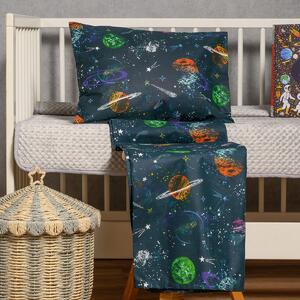 Σεντόνια Κούνιας (Σετ) Melinen Baby Line Interstellar Blue Μπλε ΜΕ ΛΑΣΤΙΧΟ 70x140+17
