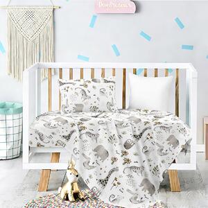 Σεντόνια Κούνιας (Σετ) Melinen Prime Line Baby Jungle Γκρι ΧΩΡΙΣ ΛΑΣΤΙΧΟ 120x170