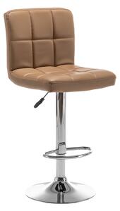 Σκαμπό Bar ArteLibre DIN Με Πλάτη Πτυσσόμενο Cappuccino PVC/Μέταλλο 44x50x92-113cm