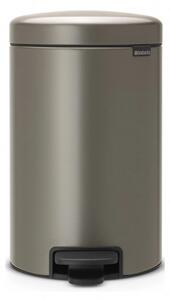 Κάδος απορριμμάτων με πεντάλ Brabantia NewIcon 649027, 12 L, Ομαλό κλείσιμο, Αντιολισθητική βάση, Γκρι