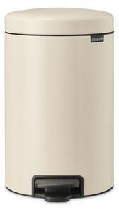 Κάδος απορριμμάτων με πεντάλ Brabantia NewIcon 1005531, 12 L, Ομαλό κλείσιμο, Αντιολισθητική βάση, Μπεζ