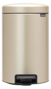 Κάδος με πεντάλ Brabantia NewIcon 1003201, 12 l, Ομαλό κλείσιμο, Αντιολισθητική βάση, Μεταλλικό χρυσό
