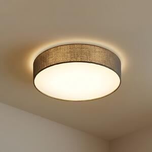Lindby Φωτιστικό οροφής Sebatin, Ø 50 cm, γκρι, ύφασμα, E27, ρυθμιζόμενος, Γκρι, υπνοδωμάτιο, Ύφασμα / Κλωστοϋφαντουργία, σύγχρονο