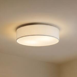 Lindby Φωτιστικό οροφής Sebatin, Ø 50 cm, λευκό, ύφασμα, E27, ρυθμιζόμενος, Λευκό, υπνοδωμάτιο, Ύφασμα / Κλωστοϋφαντουργία, Σκανδιναβικό