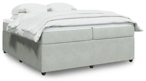 VidaXL Κρεβάτι Boxspring με Στρώμα Ανοιχτό Γκρι 200x200 εκ. Βελούδινο