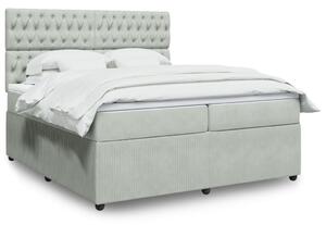 VidaXL Κρεβάτι Boxspring με Στρώμα Ανοιχτό Γκρι 200x200 εκ. Βελούδινο